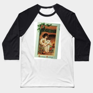 A Little Girl's Christmas Baseball T-Shirt